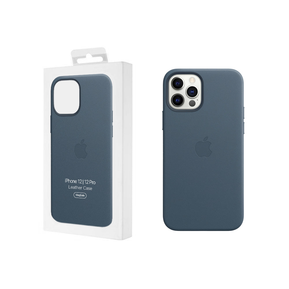 Genuine Apple iPhone 12|12 Pro Leather Sleeve with Magsafe - Baltic Blue
