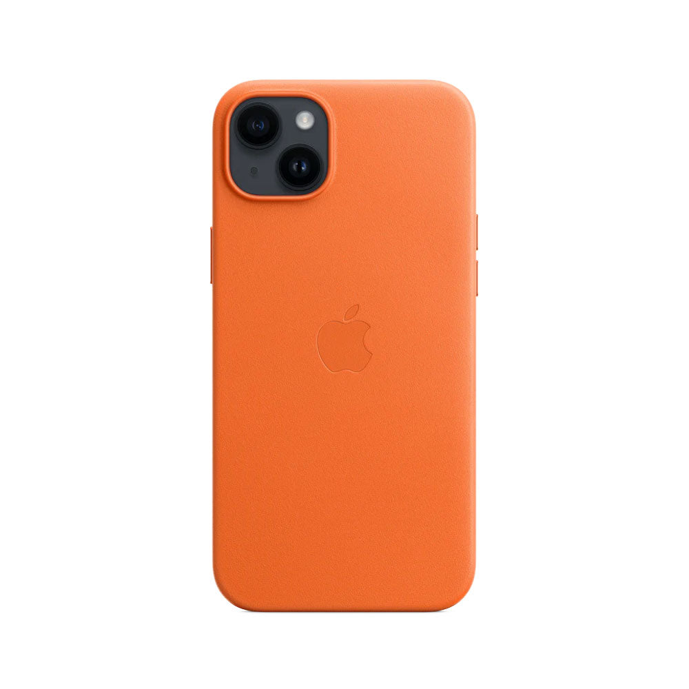 Genuine iPhone 14 Plus Leather Case - Brand New - Orange