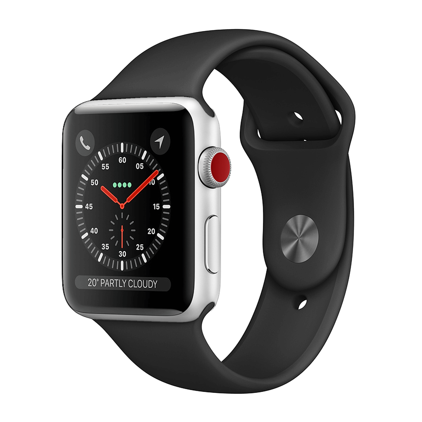 Apple Watch Series 2 Aluminum 38mm Silver Excellent - WiFi - New Battery