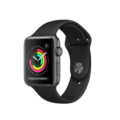 Apple Watch Series 3 Aluminium 42mm Grey Excellent Cellular - Unlocked - New Battery